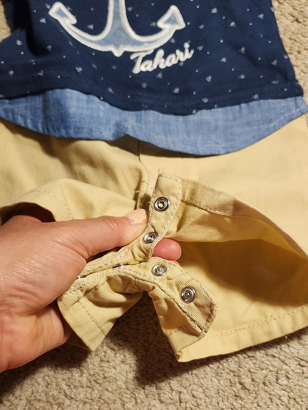 Tahari Baby Boy Nautical Anchor Romper 3-6M NWT
